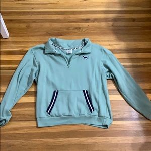 PINK Darker Green Quarter-Zip Sweatshirt